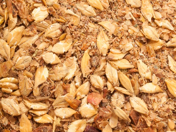 Dieta muesli caballo con fondo de manzana — Foto de Stock