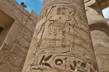 Karnak Tapınağı büyük Hipostil salon. Luksor, Mısır.