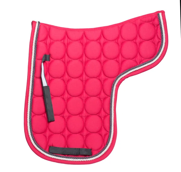 Dressage pad sella rosso isolato su bianco — Foto Stock