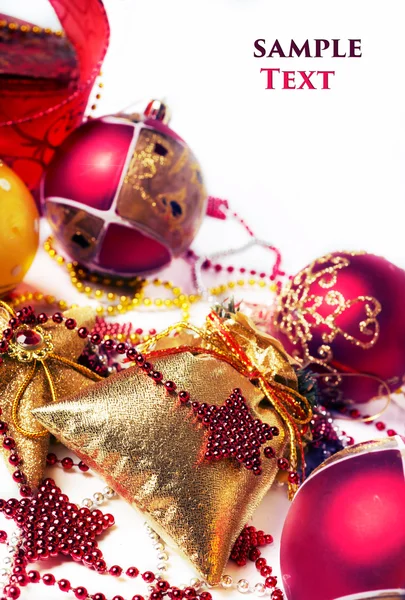 Christmas decoration background against white — Stock Photo, Image
