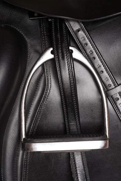 Stirrup at dressage saddle. close up — Stock Photo, Image