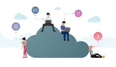 İniş sayfası. bulut teknolojisi kavramı