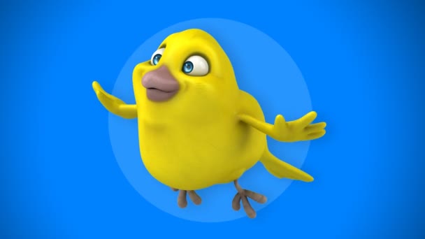 Funny  yellow bird — Stock Video