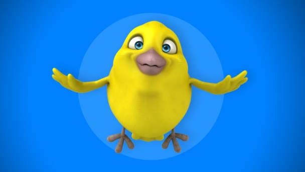 Забавная жёлтая птица — стоковое видео