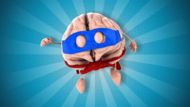 Desenho animado engraçado super cérebro — Vídeo de Stock