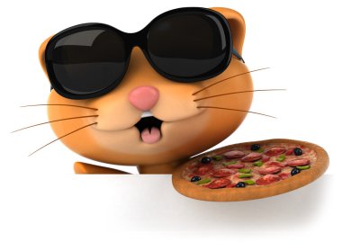 eğlenceli bir karikatür kedi