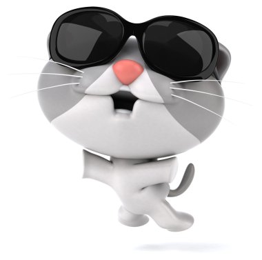 eğlenceli bir karikatür kedi