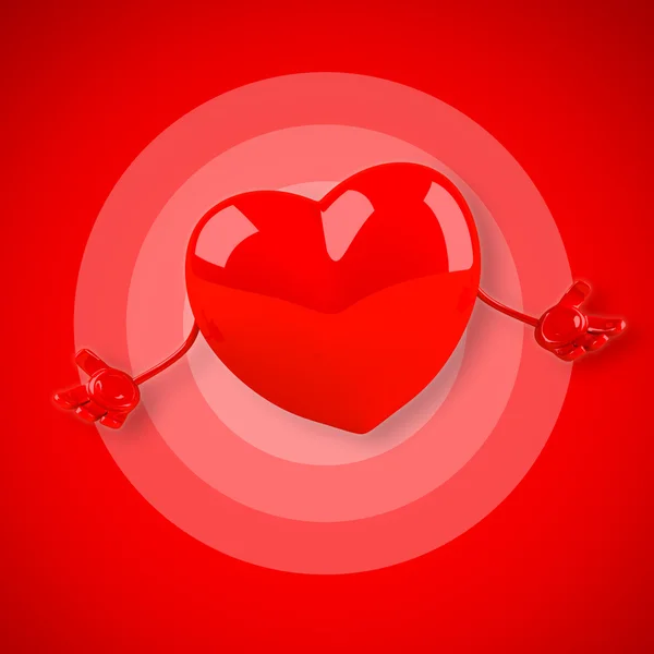 Grande cuore rosso — Foto Stock