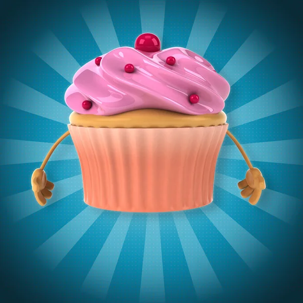 Funny cartoon Cupcake — Stock Photo, Image