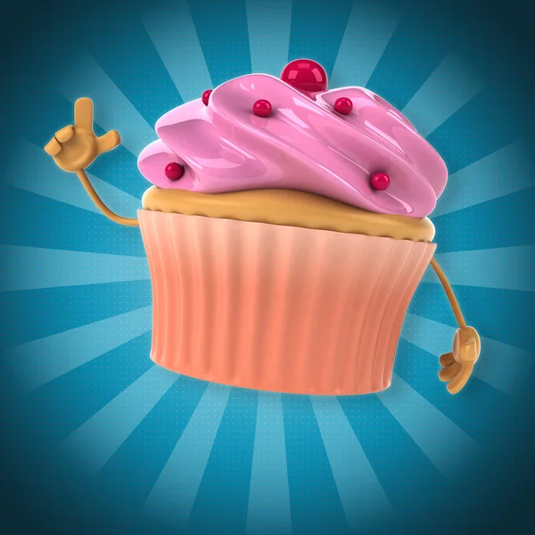 Rolig tecknad Cupcake — Stockfoto