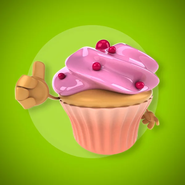 Rolig tecknad Cupcake — Stockfoto