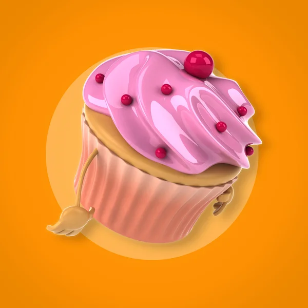 Cupcake engraçado dos desenhos animados — Fotografia de Stock