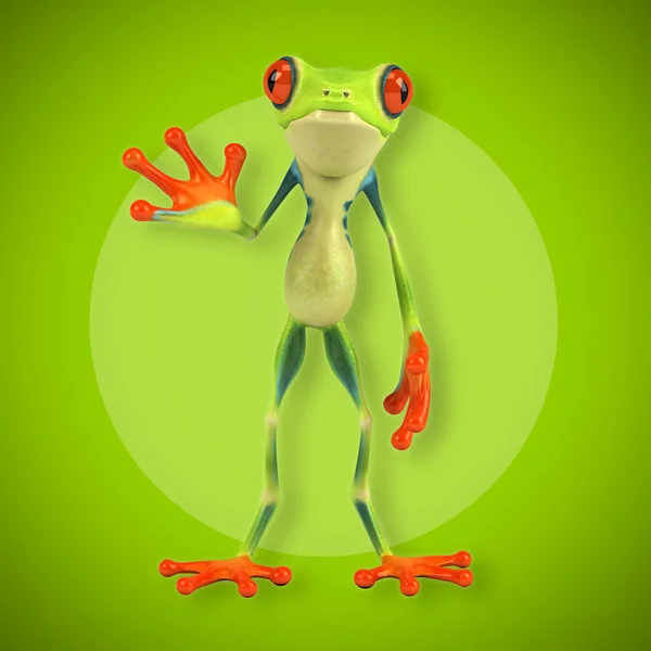 Мультфільм зелена жаба — стокове фото