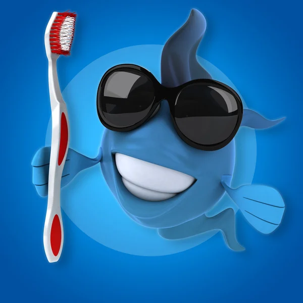 Fun cartoon fish — Stock Photo, Image