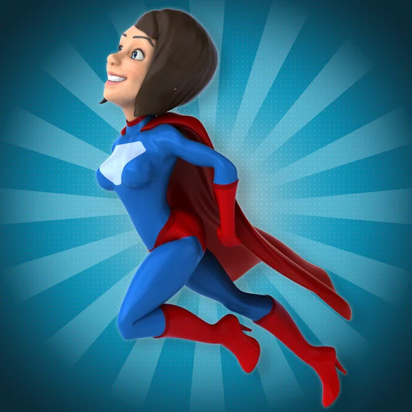 Cartoon Super woman — Stock Photo, Image