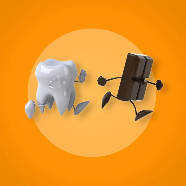 Kreskówka zabawa ząb — Zdjęcie stockowe