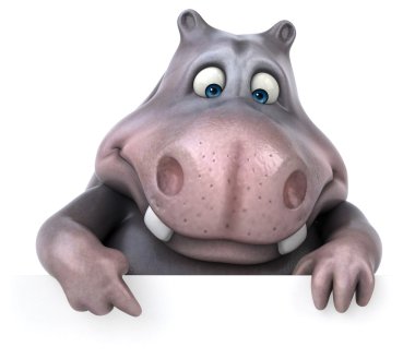 Eğlenceli çizgi film su aygırı