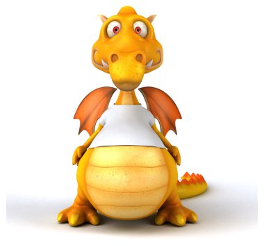 Beyaz t-shirt ejderha