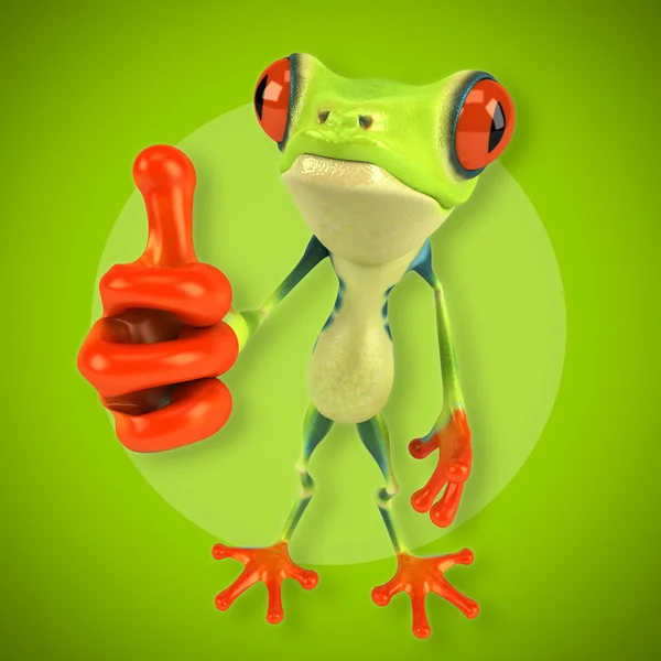 Мультфільм зелена жаба — стокове фото