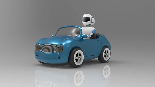 Robot driving car — Stock Photo, Image