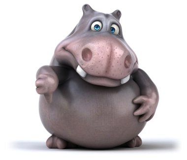 Eğlenceli çizgi film su aygırı