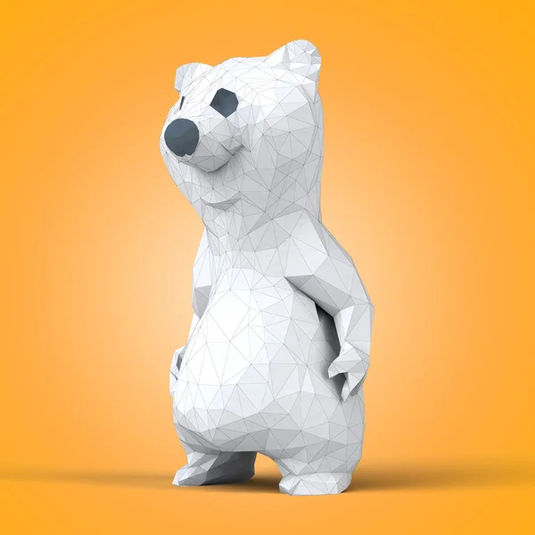 Urso poligonal divertido — Fotografia de Stock