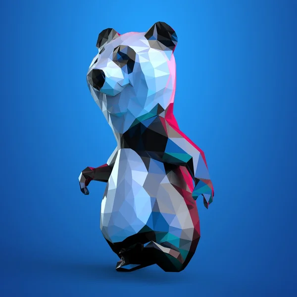 Lage poly illustratie van Panda — Stockfoto