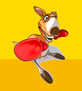 komik karikatür kanguru