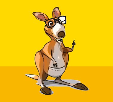 komik karikatür kanguru