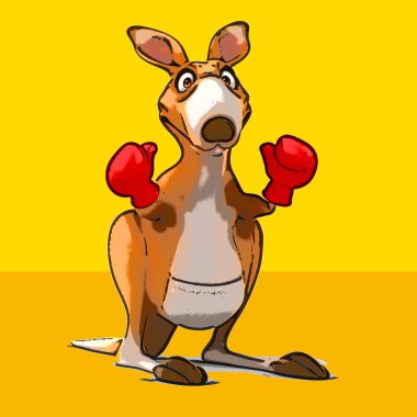 komik karikatür kanguru