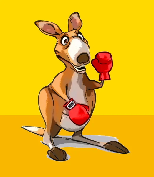 Komik karikatür kanguru — Stok fotoğraf