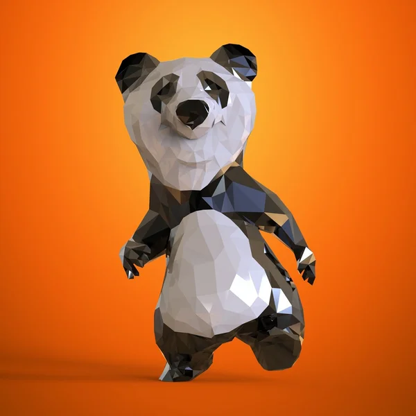 Låga poly illustration av Panda — Stockfoto