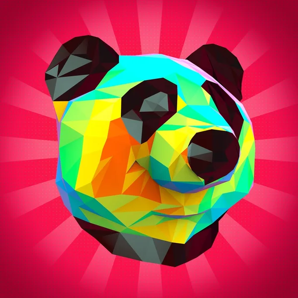 Ilustracja Low poly Panda — Zdjęcie stockowe