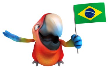 Eğlenceli çizgi film papağan