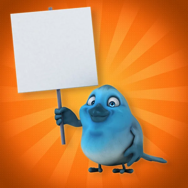 Divertente cartone animato Blue bird — Foto Stock