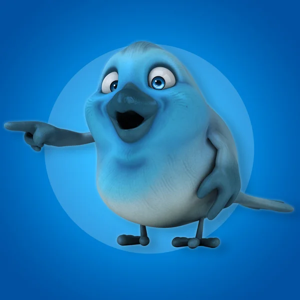 Funny cartoon Blue bird — Stock Photo, Image