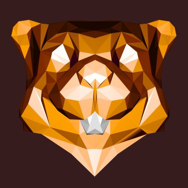 Funny polygonal Beaver clipart