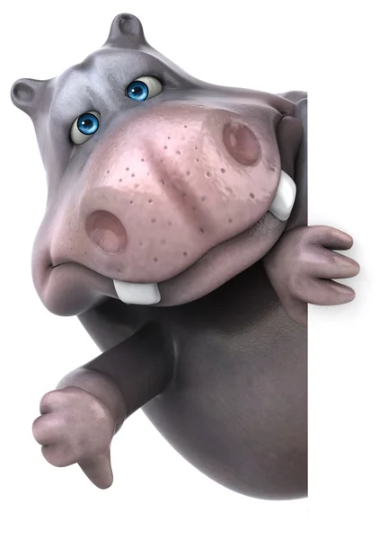 Drôle dessin animé hippopotame — Photo