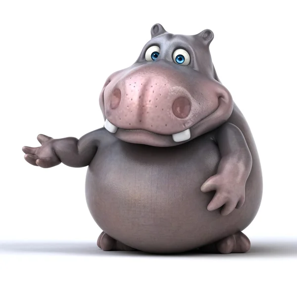 Komik karikatür hipopotam — Stok fotoğraf