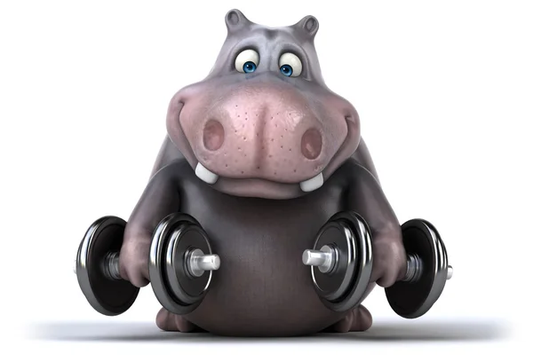 Grappige cartoon hippo — Stockfoto