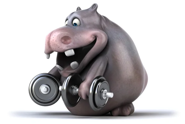 Funny cartoon hippo — Stock Photo, Image