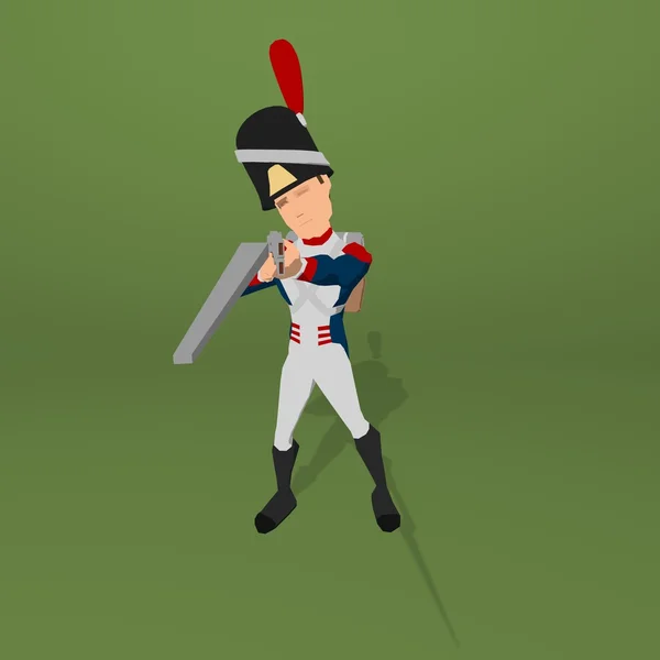 Veelhoekige Napoleontische soldaat — Stockfoto