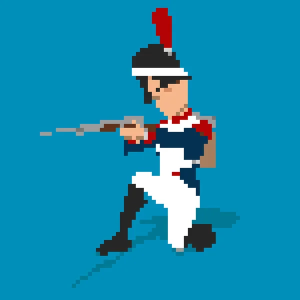 Ναπολεόντειο στρατιώτης pixel art — Φωτογραφία Αρχείου