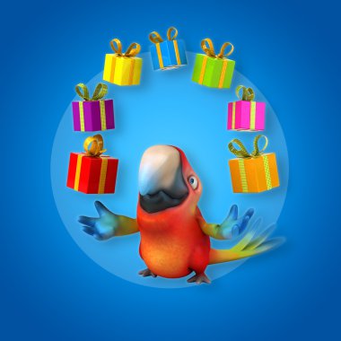 komik karikatür papağan