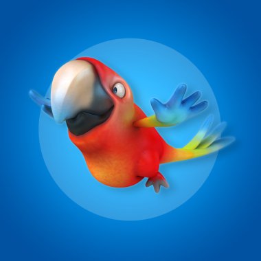 komik karikatür papağan