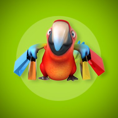 komik karikatür papağan