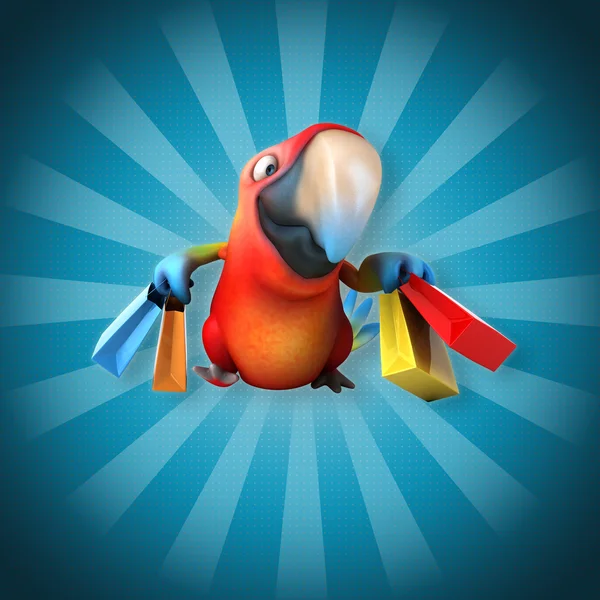 Смешной мультяшный попугай — стоковое фото