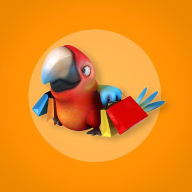 komik karikatür papağan