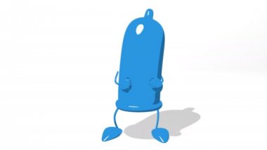 komik karikatür mavi prezervatif