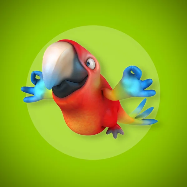 Rolig tecknad papegoja — Stockfoto